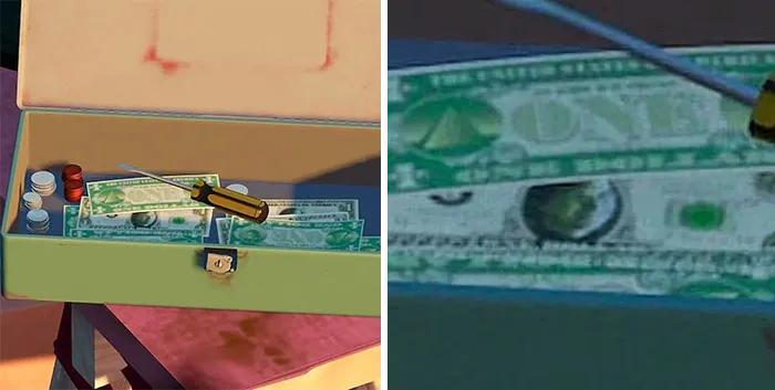 En Toy Story 2 (1999) Steve Jobs aparece en el billete de un dólar