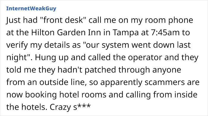 Know The Front Desk Call To Verify Your Credit Card Details Scam