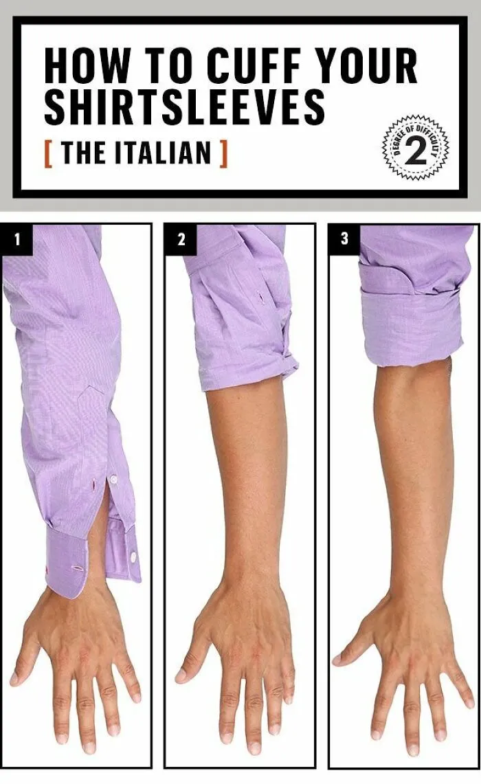 Cómo arremangarse la camisa a la italiana