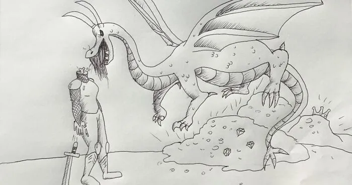 Pandas, Draw A Knight Fighting A Dragon (Closed)