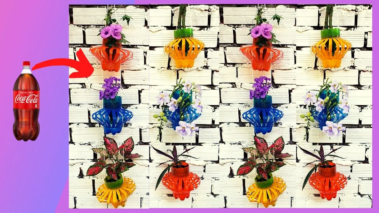 DIY Old Wall Decoration Ideas / How To Make Beautiful Hanging Flower Pots From Plastic Bottles