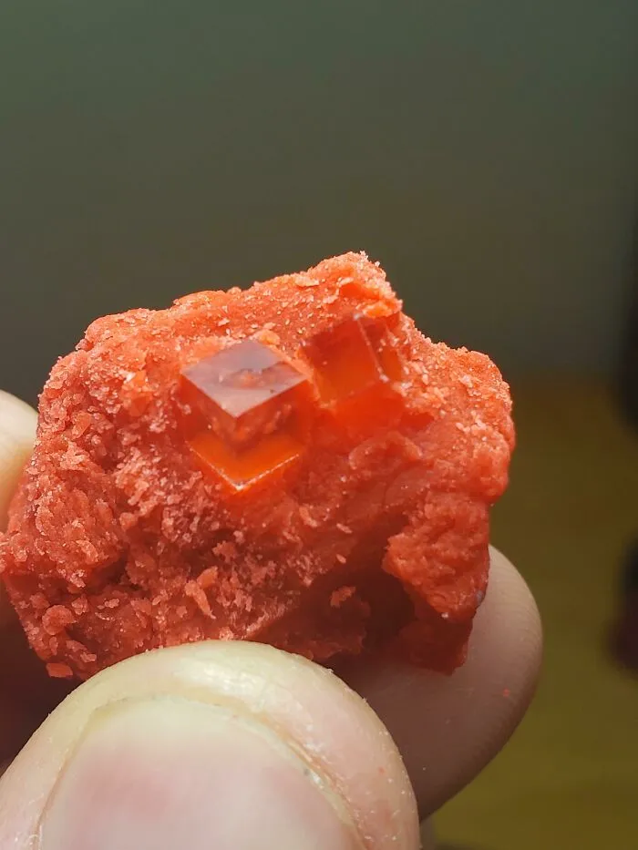 Cubic Crystals Growing In Old Play-Doh
