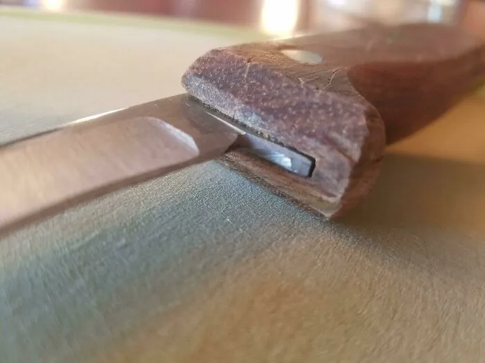 Knife At My Work That's Halfway Gone From Sharpening