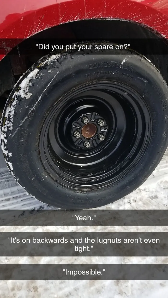 Just Rolled Into The Shop... Guy Came In For A Flat Repair, Didn't Understand That He Needed A New Sensor After He Twisted His Stem Off With Pliers. Thought I Was Ripping Him Off When I Told Him He Needed New Lugs And Studs. Brakes Were Metal To Metal And He Said They Were Brand New