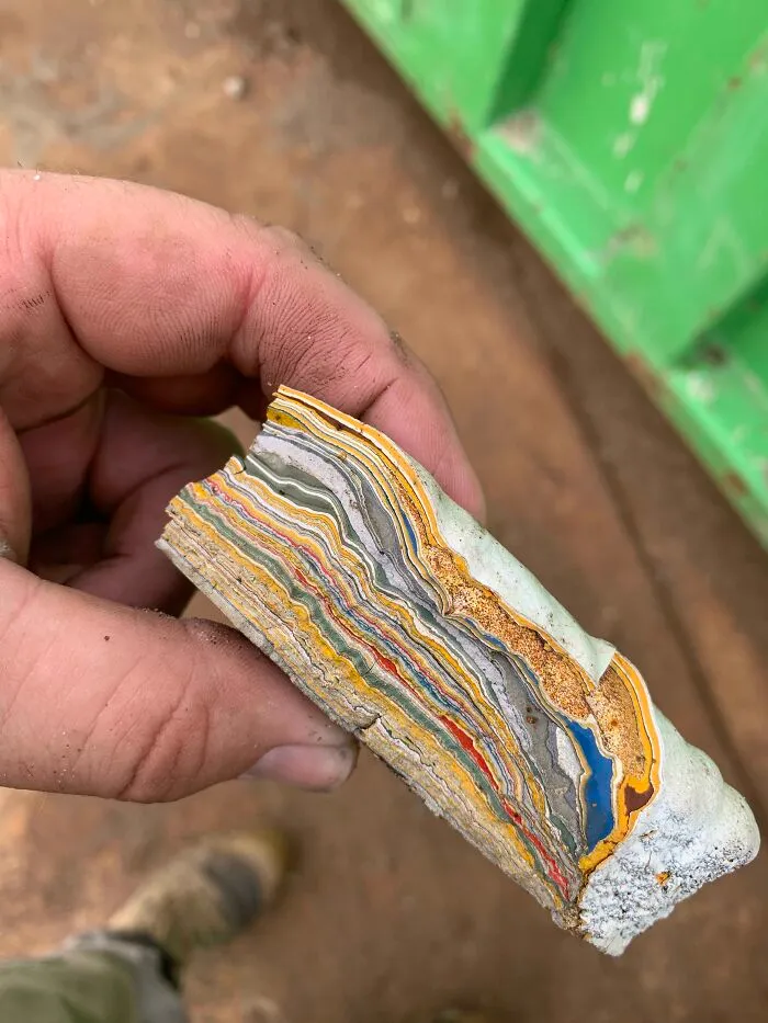 Years Of Paint Build Up I Chipped Of An Old Trestle At Work