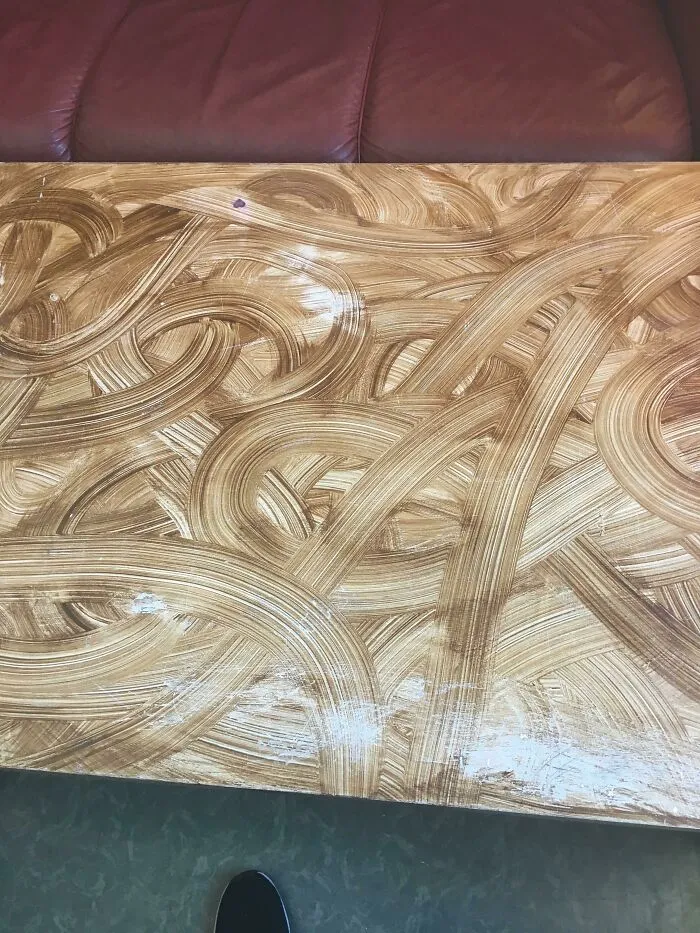 Looks Like Someone Smeared Poop On This Table