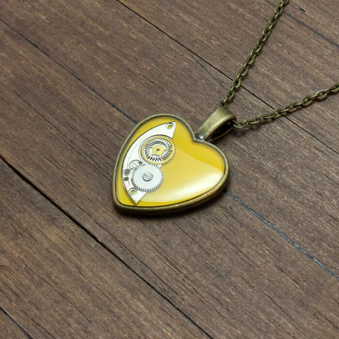 Unique Heart Pendants Collection I Made From Watch Parts In Steampunk Style For Valentine’s Day