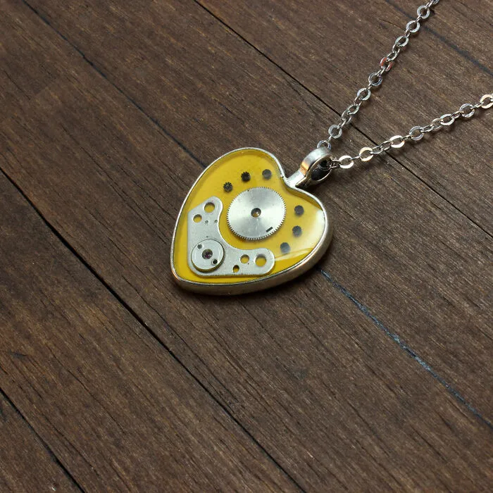 Unique Heart Pendants Collection I Made From Watch Parts In Steampunk Style For Valentine’s Day
