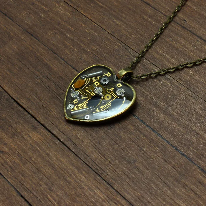Unique Heart Pendants Collection I Made From Watch Parts In Steampunk Style For Valentine’s Day