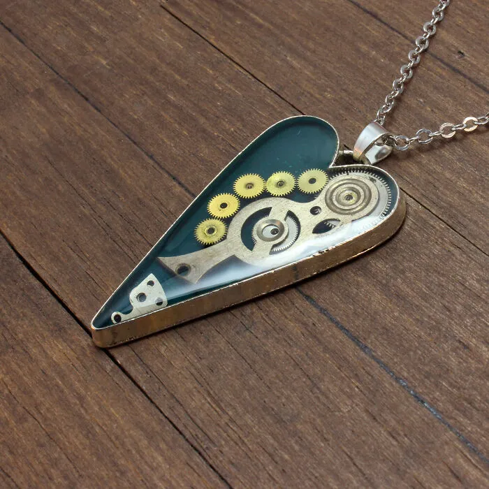 Unique Heart Pendants Collection I Made From Watch Parts In Steampunk Style For Valentine’s Day