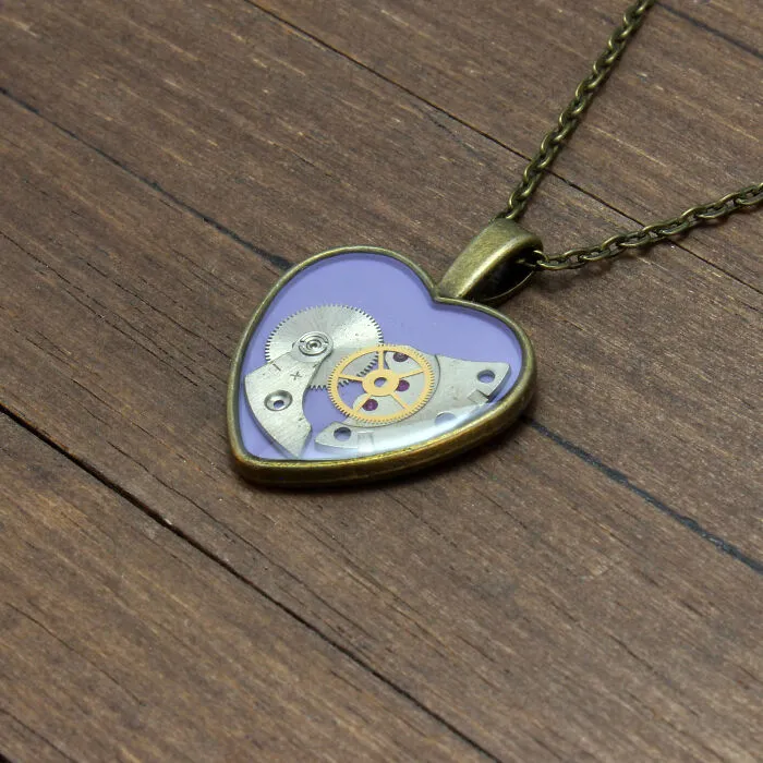 Unique Heart Pendants Collection I Made From Watch Parts In Steampunk Style For Valentine’s Day