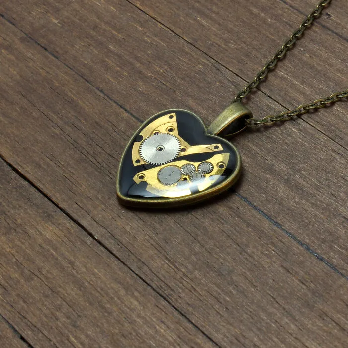 Unique Heart Pendants Collection I Made From Watch Parts In Steampunk Style For Valentine’s Day