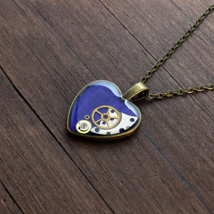 Unique Heart Pendants Collection I Made From Watch Parts In Steampunk Style For Valentine’s Day