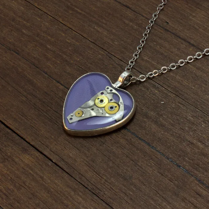 Unique Heart Pendants Collection I Made From Watch Parts In Steampunk Style For Valentine’s Day