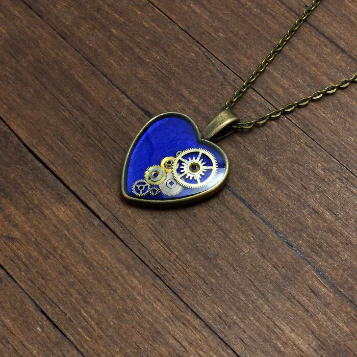 Unique Heart Pendants Collection I Made From Watch Parts In Steampunk Style For Valentine’s Day