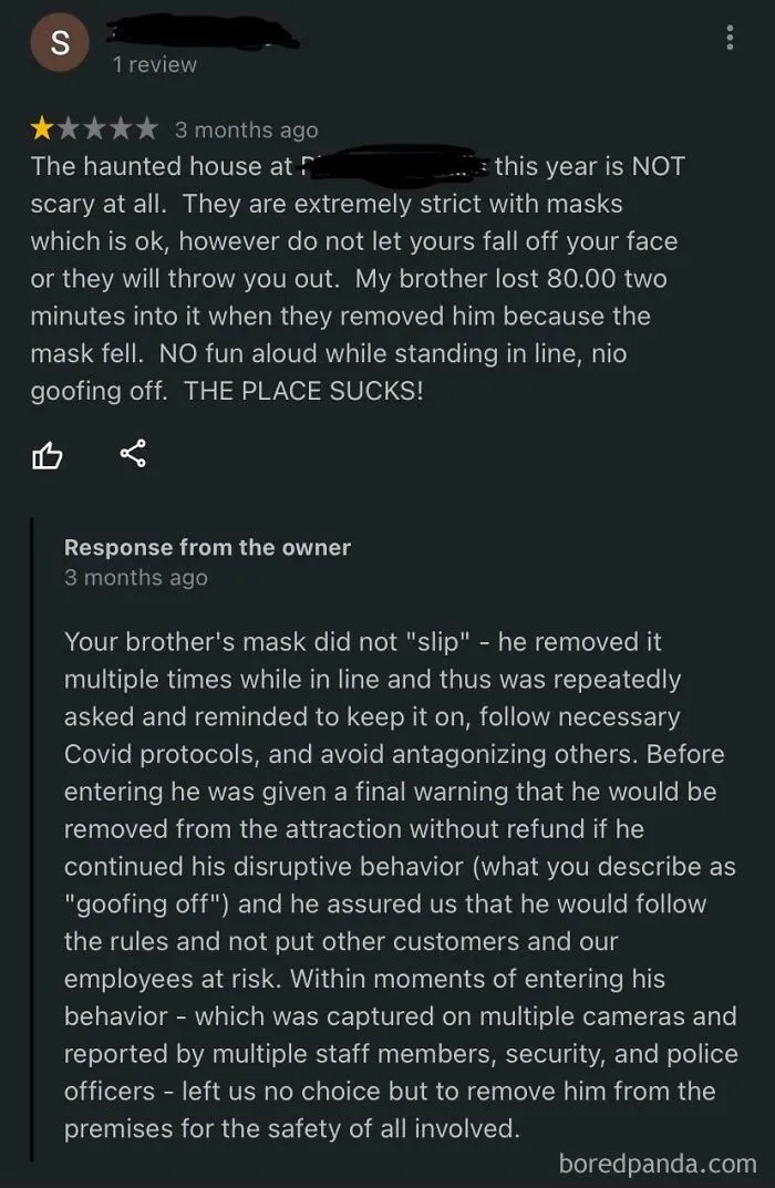 I Found This Review From A Local Haunted House Attraction. There Were Quite A Few Negative Reviews Just Because They Had To Follow Covid Guidelines