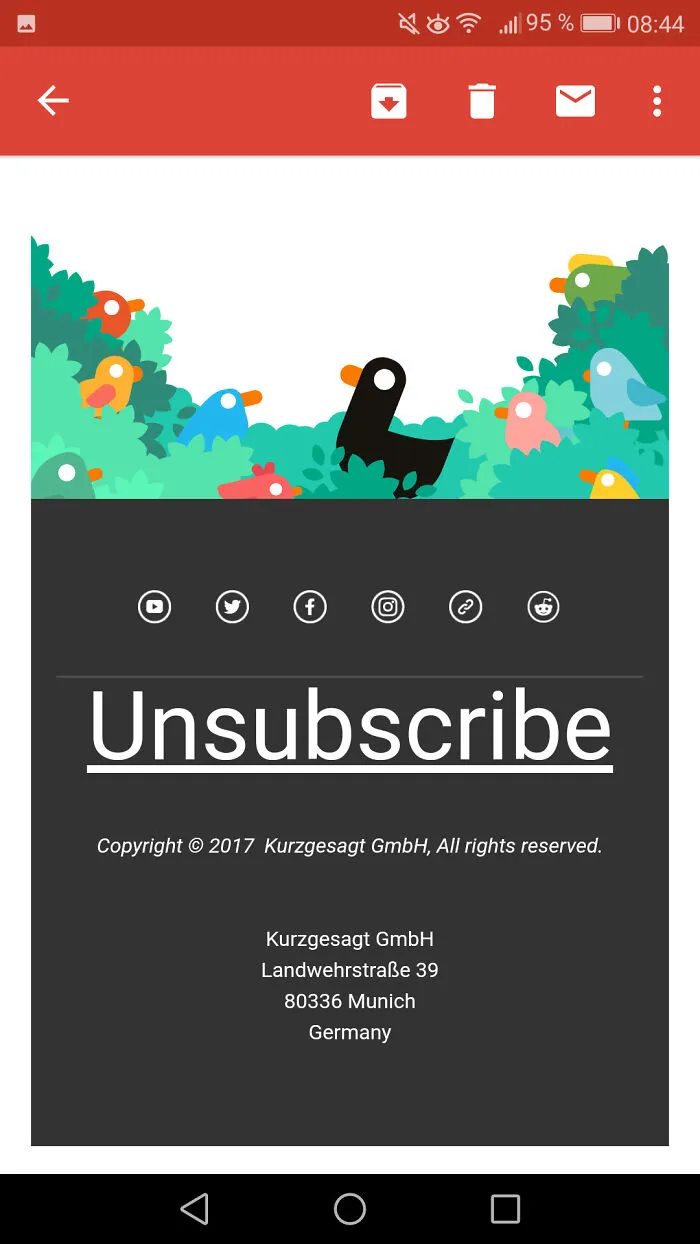 Big Unsuscribe Button