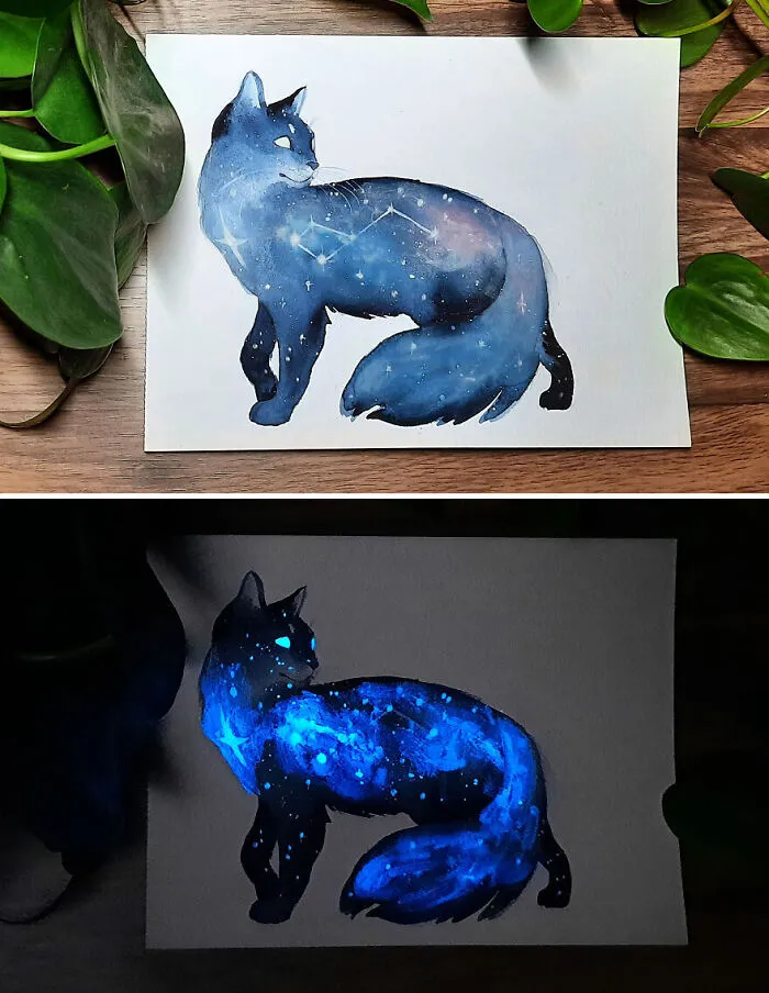 Glowy Galaxy Cat