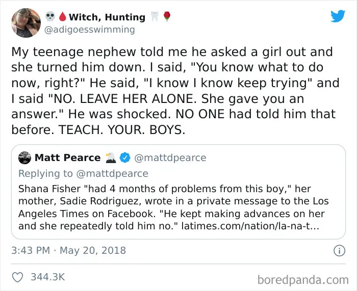 Girls Are Always Taught How To Stay Safe, It's Not As Common To Teach Boys To Not Create Unsafe Situations