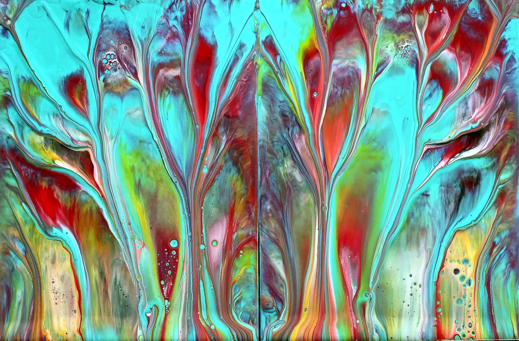 Double Dip With Puddles ~ Simple Acrylic Pouring Technique ~ Fluid Art