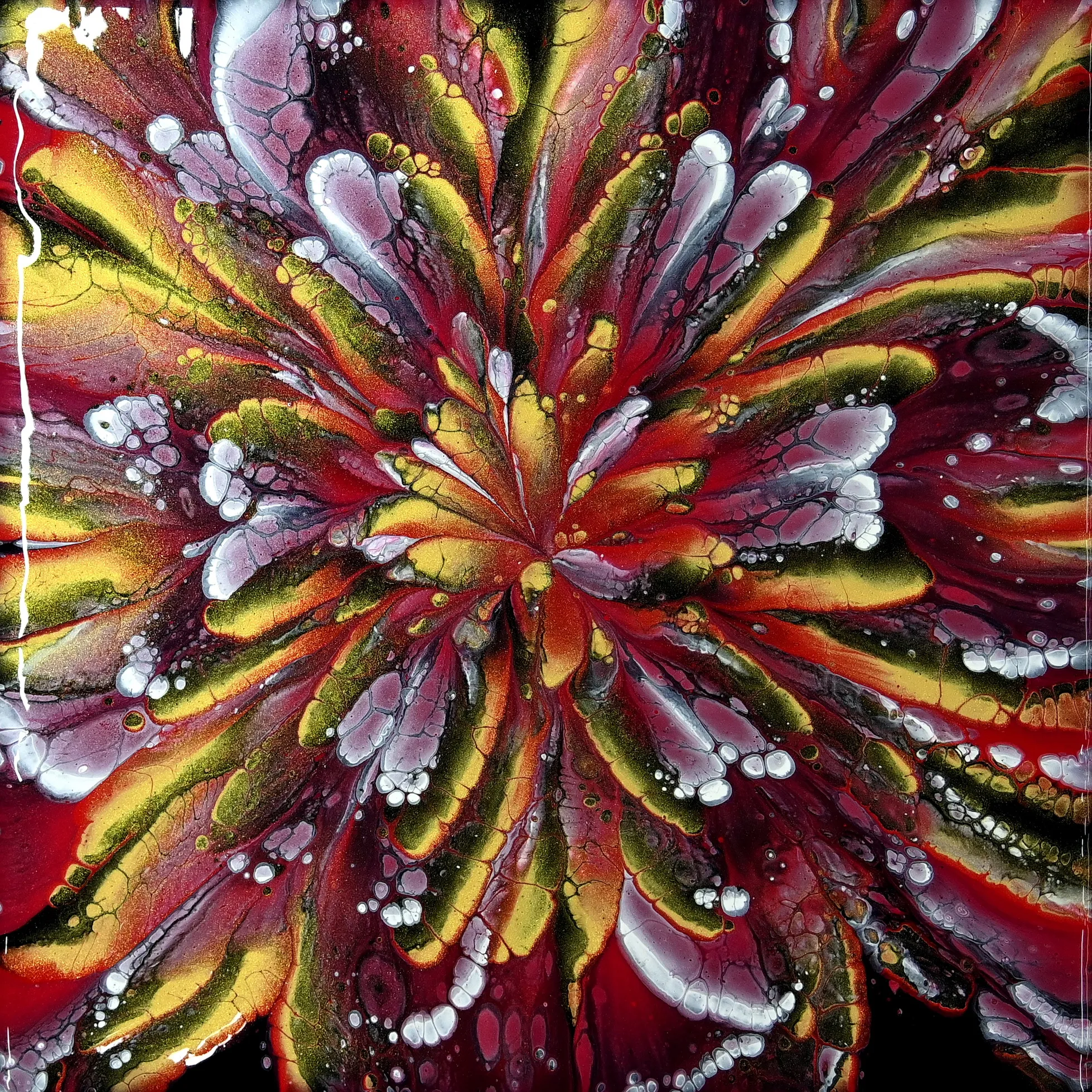 Cup Bottom Reverse Flower Dip ~ Acrylic Pour Painting ~ Flower Painting