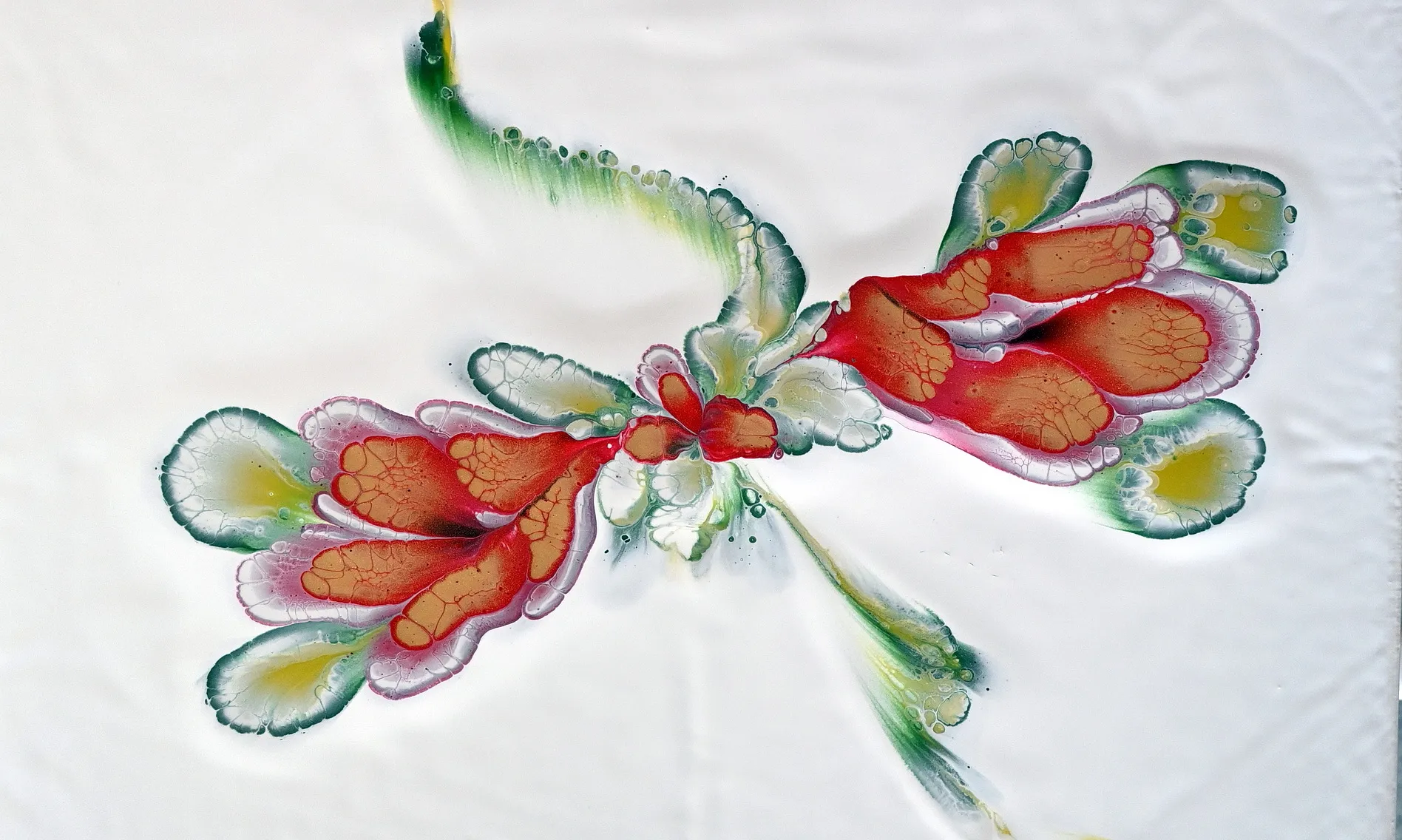 From Dots To Flower ~ Easy Acrylic Pour Flower Painting ~ Diagonal Reverse Dip