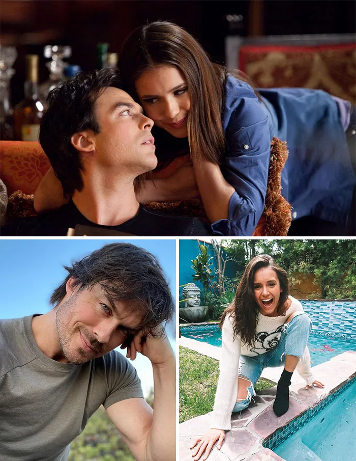 Diarios De Vampiros, Damon Salvatore y Elena Gilbert (Ian Somerhalder y Nina Dobrev)