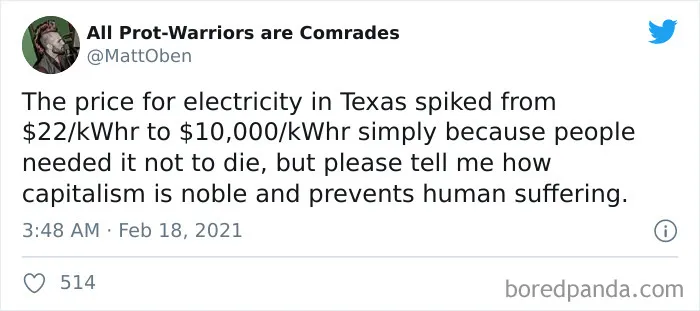 People Are Explaining That What Happened To Texans Is Due To The Rich Being Greedy In 30 Posts