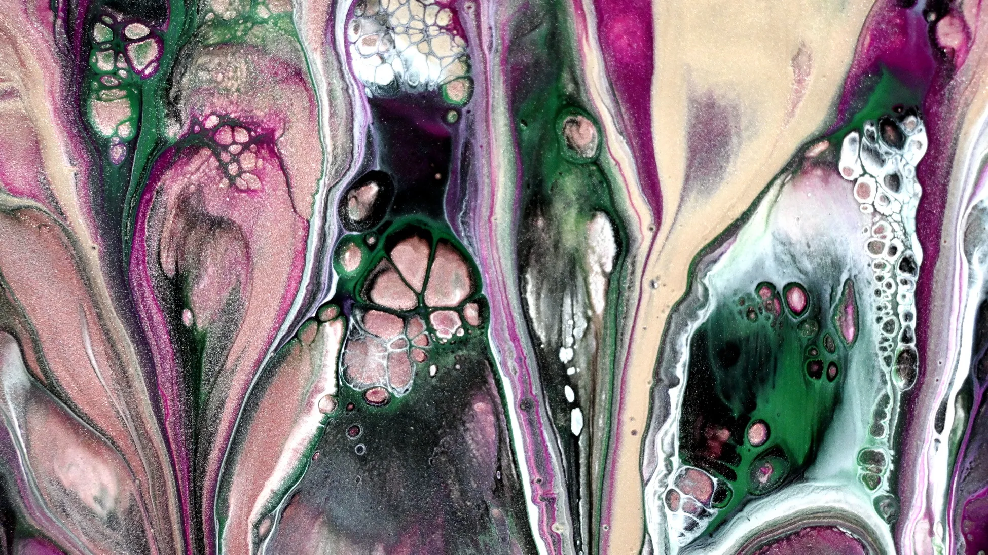 Simple Double Dip With Antique Pink ~ Acrylic Pouring For Beginners