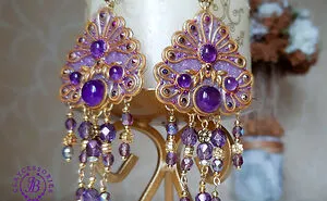 Earrings Made In The Style Of Russian Traditional Headwear
