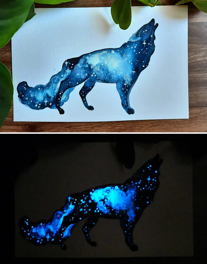 Glowy Galaxy Wolf