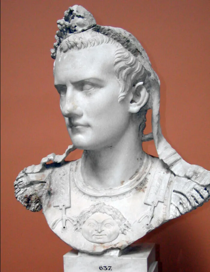 Marble bust of a Roman figure representing interesting facts people didn’t learn at school in history.