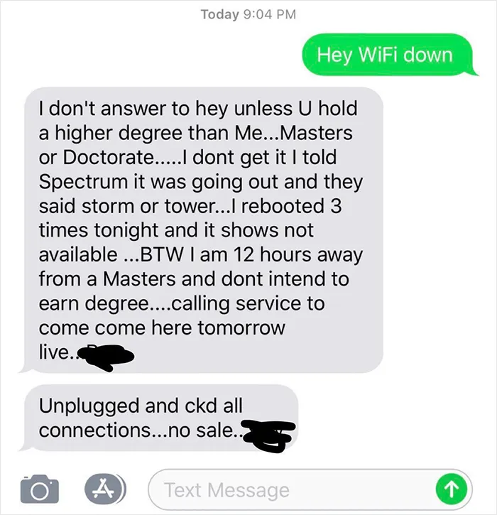 This Is My Landlord's Response To A Simple Text. No Previous Convo, Nothing. What You See Is What You Get