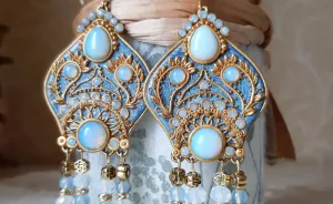 Earrings Made In The Style Of Russian Traditional Headwear