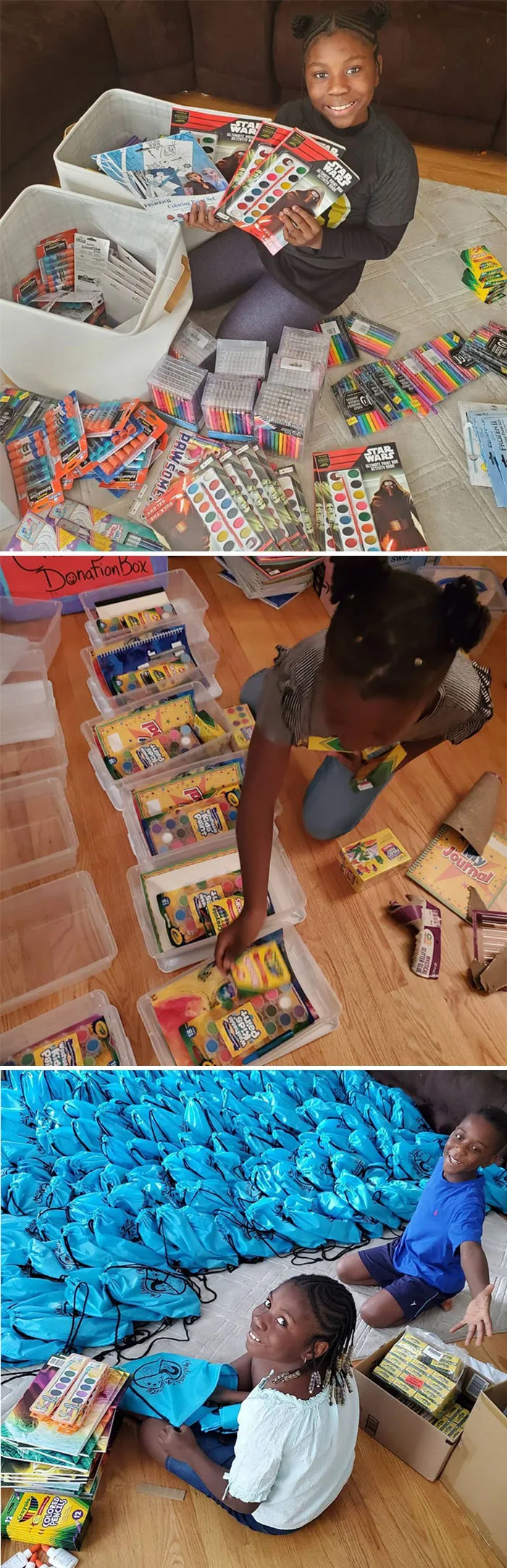 11 Year Old Chelsea Makes Art Kits For Kids That May Not Have Access To Art Supplies To Teach Them That Art Is A Start To Healing, Expressing Themselves And Communicating