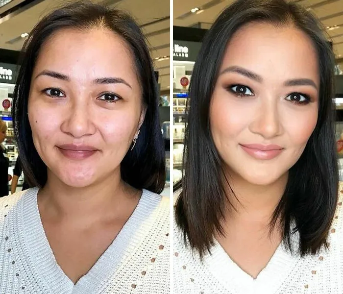30 Fotos de mujeres antes y después de ser transformadas al estilo Hollywood por esta maquilladora