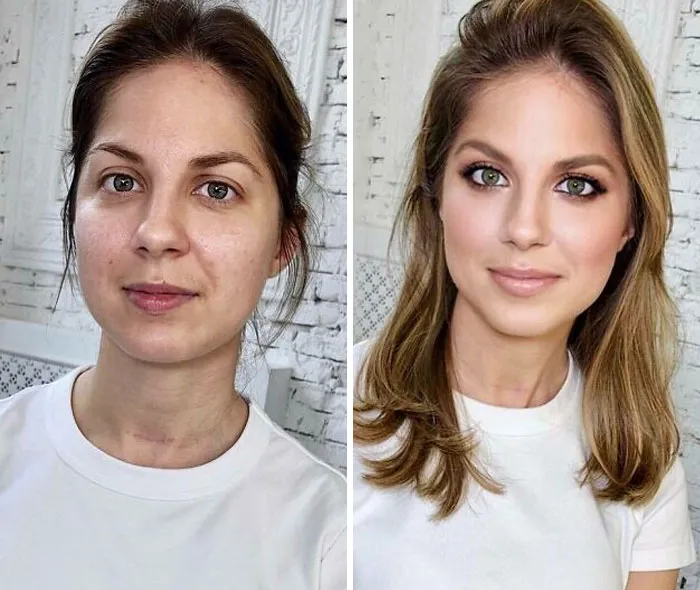30 Fotos de mujeres antes y después de ser transformadas al estilo Hollywood por esta maquilladora