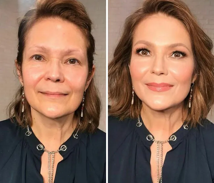 30 Fotos de mujeres antes y después de ser transformadas al estilo Hollywood por esta maquilladora