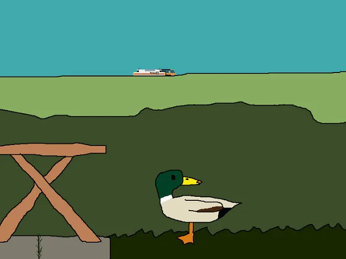 A Duck In A Quiet Garden