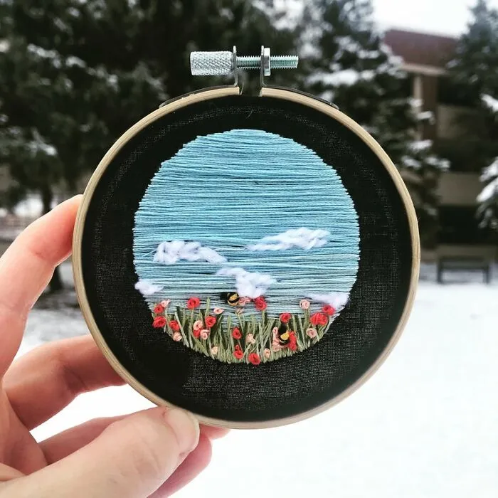 At The Beginning Of Lockdown, I Quit My Job And Started Making Embroidered Landscapes, Here Are My Best 30 Works