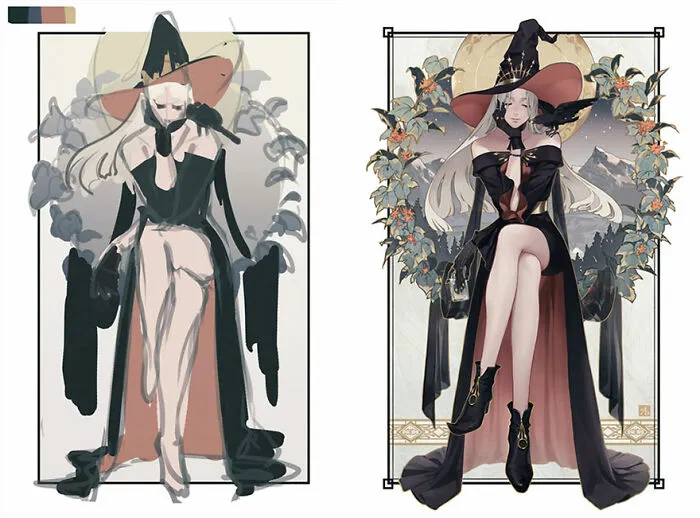 Sketch Vs. Final: Artists Show The Huge Difference Between Their Sketches And Finished Artwork (30 Pics)