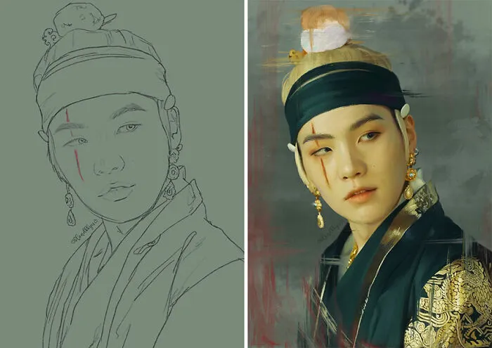 Sketch Vs. Final: Artists Show The Huge Difference Between Their Sketches And Finished Artwork (30 Pics)