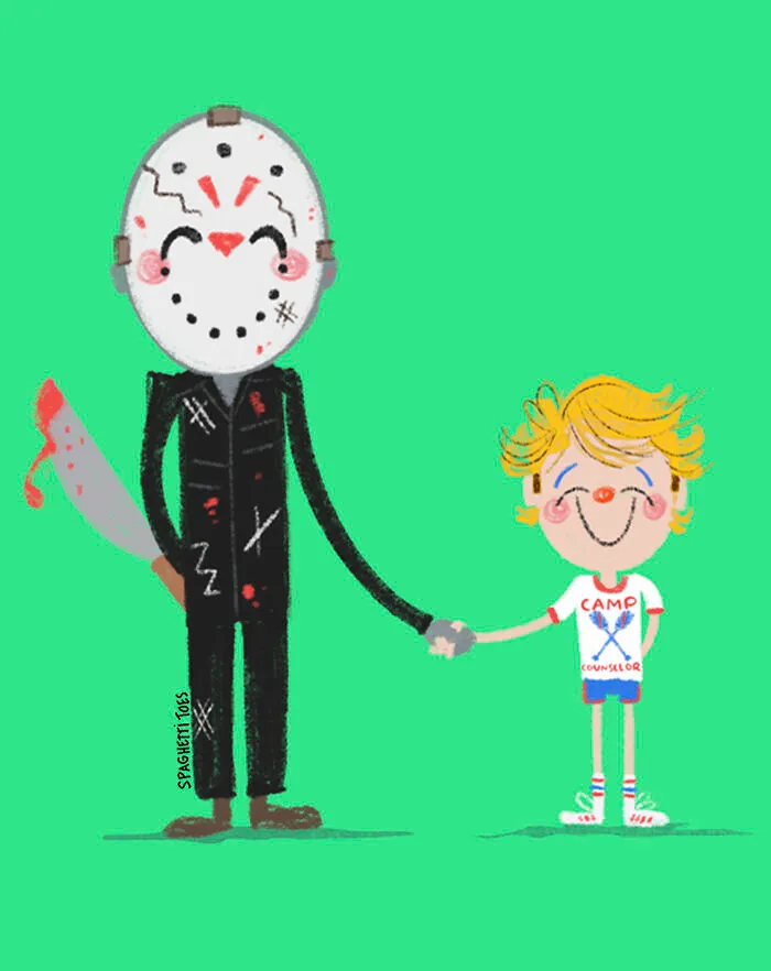 Jason And A Camp Counselor From Friday The 13th