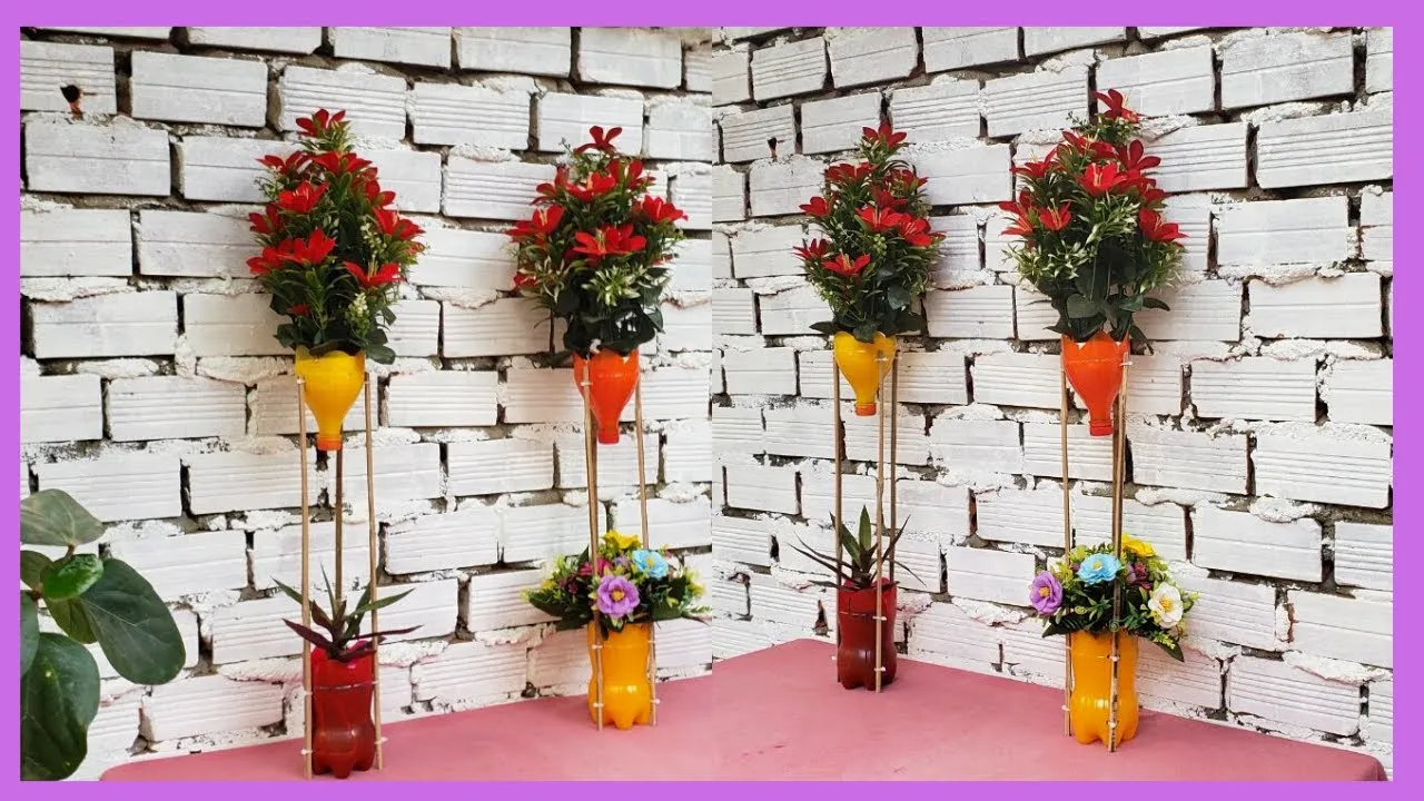 Tutorial Craft | Flower Pots From Plastic Bottles For Garden