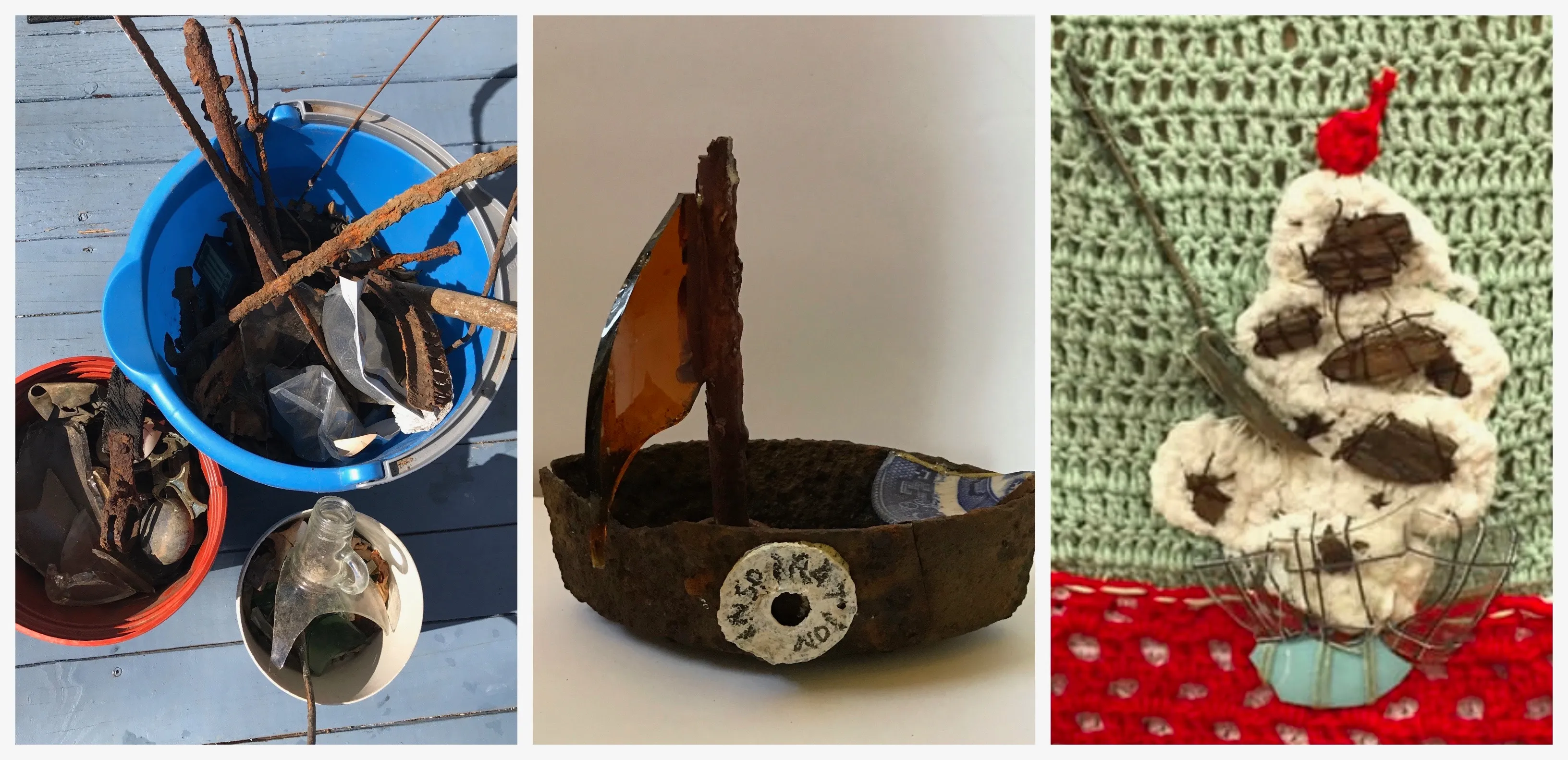NY Artist Creates Whimsical Works From Backyard Trash