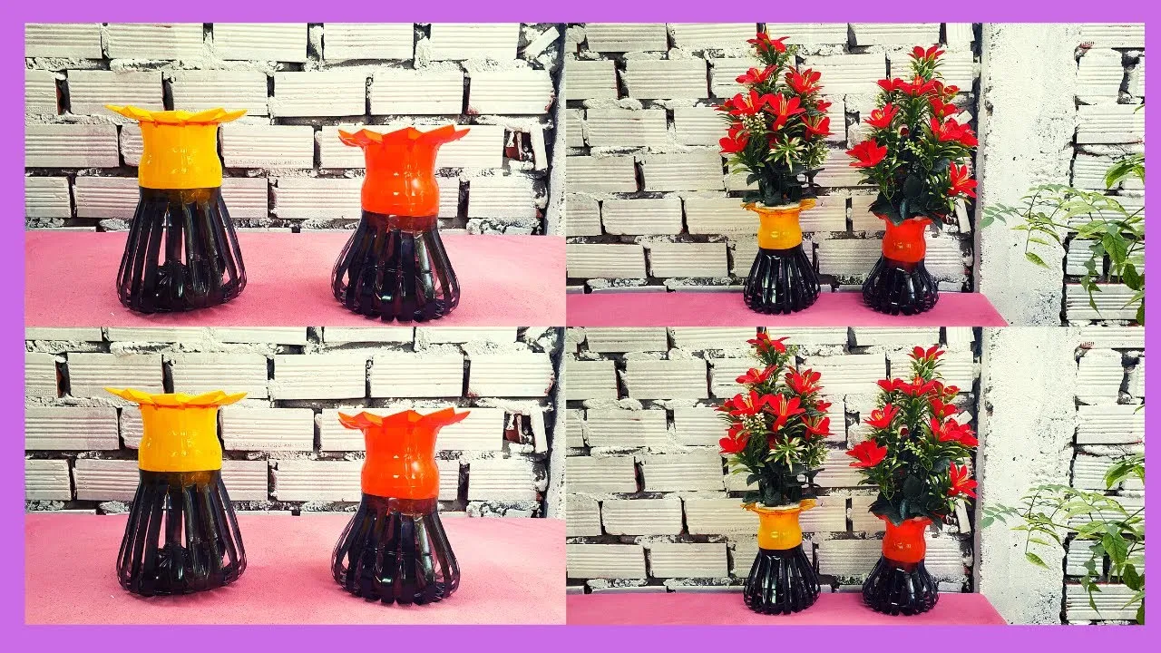 Craft Ideas | Recycling Plastic Bottles To Make Flower Pot For Your Garden