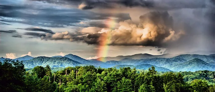 Spring Rainbow After A Thunderstorm On The Blue Ridge Parkway