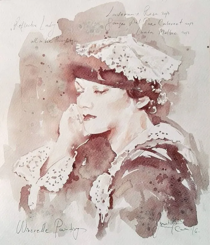 This Artist Creates Paintings Using Wine (36 Pics)