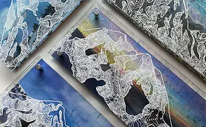 I Make Art Using Plexiglass, Maps, White Ink & Original Photography.