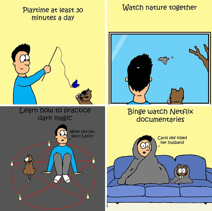 Artist Sums Up Life With A Cat In 30 Comics